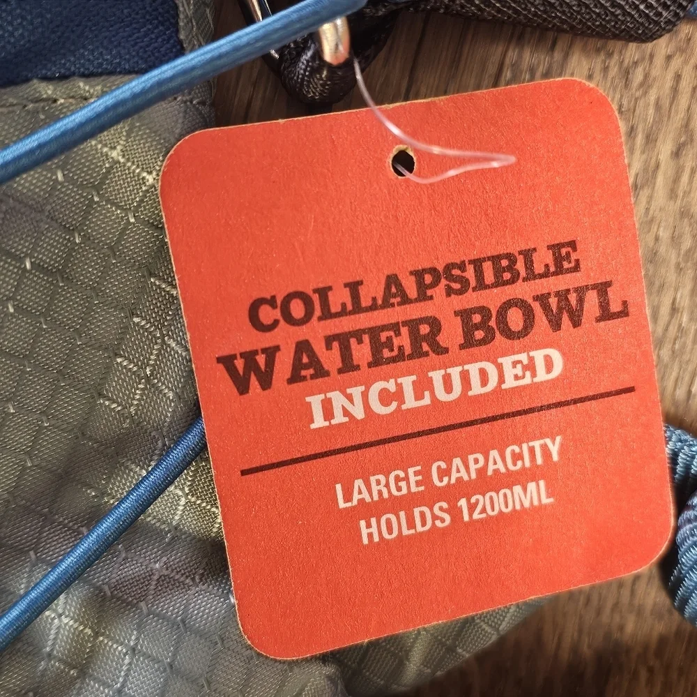 Acadia Trail Hydration Dog Adjustable Harness Blue Size Medium Collapsible Bowl